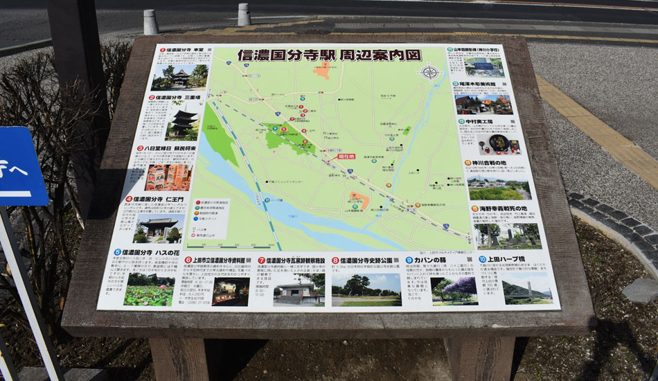 しなの鉄道 信濃国分寺駅　周辺案内図看板